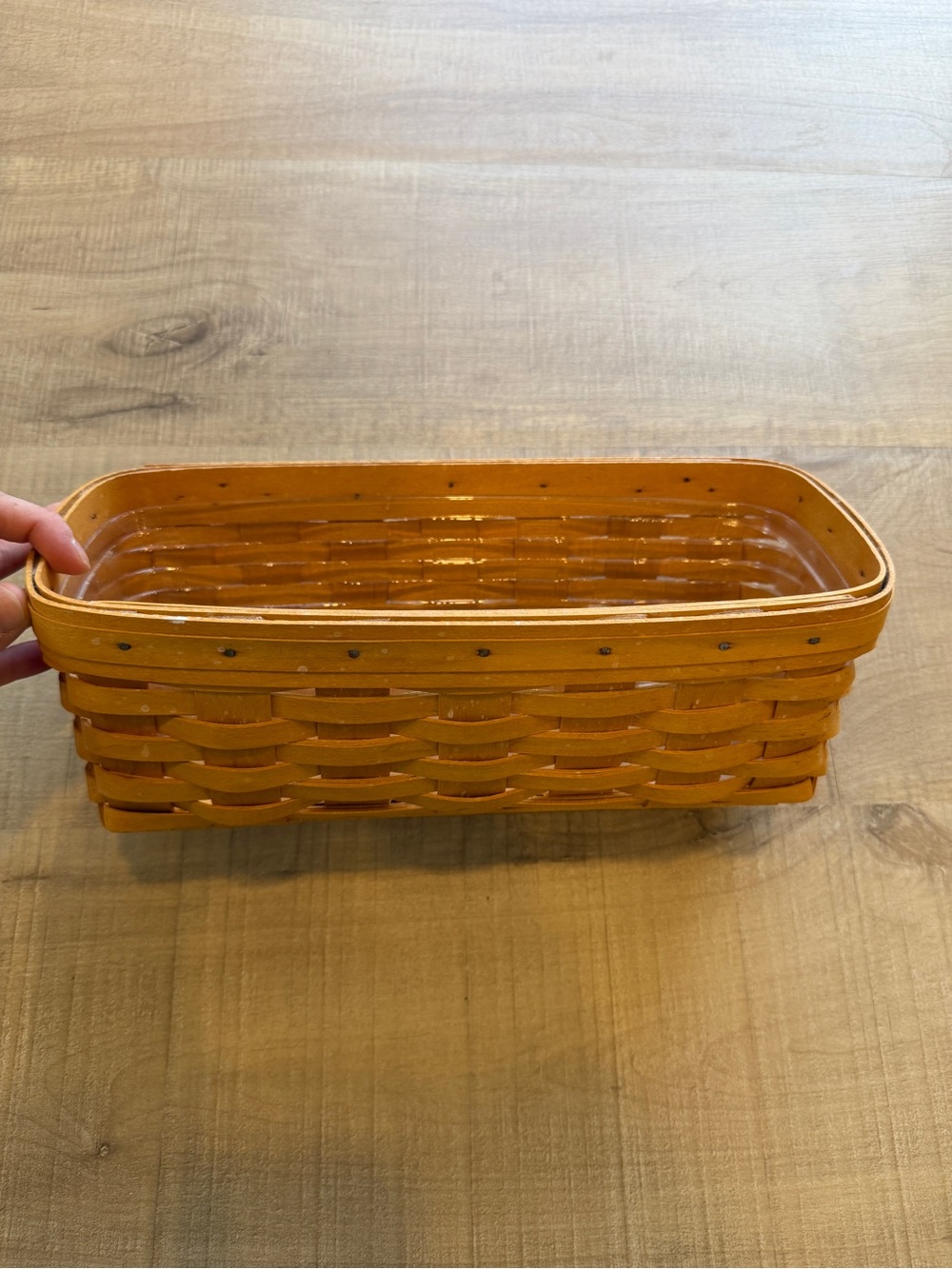 Longaberger Basket  - long slim style with plastic liner